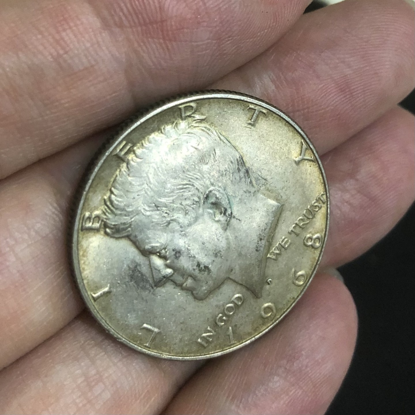 【保诚微拍】第36期  古今中外币章（部分评级）14号晚上七点半自动开拍！！！ 美国 1968年 肯尼迪总统 半美元 银币 (13克，0.4银) 好品！！！