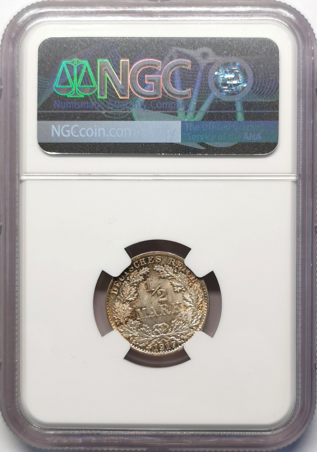 凡希社世界钱币微拍第二百十五期——德奥专场 1917德国1/2银马克NGC-MS66