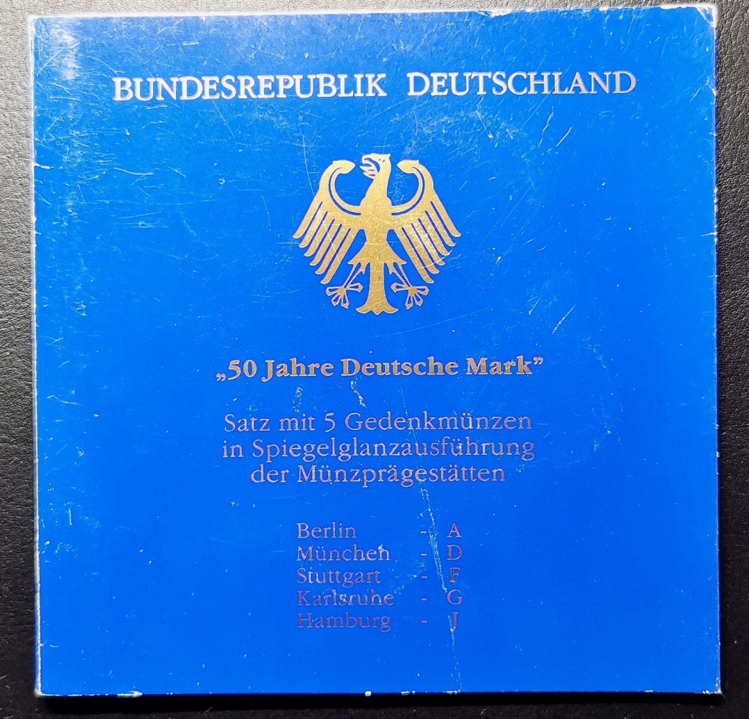 凡希社世界钱币微拍第二百十五期——德奥专场 1998德国纪念新马克发行50周年10马克银币五个版原厂塑封！