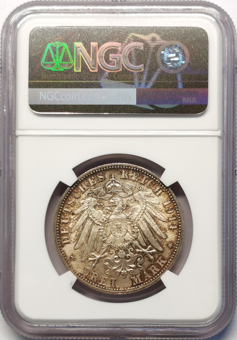 凡希社世界钱币微拍第二百十五期——德奥专场 1914巴伐利亚3马克NGC-MS65