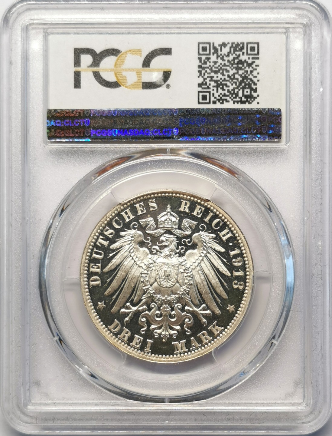 凡希社世界钱币微拍第二百十五期——德奥专场 1913萨克森纪念碑精铸3马克PCGS-PF63DCAM