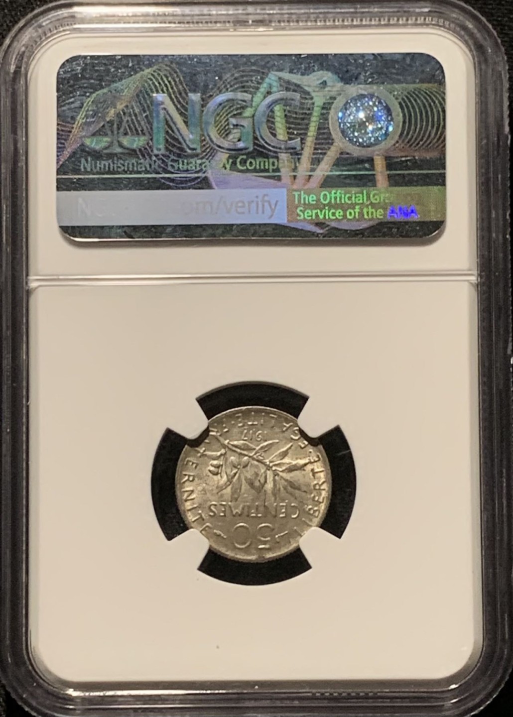 紫瑗钱币——第216期拍卖 法国 1917年 播种女神 50分 银币 NGC AU58