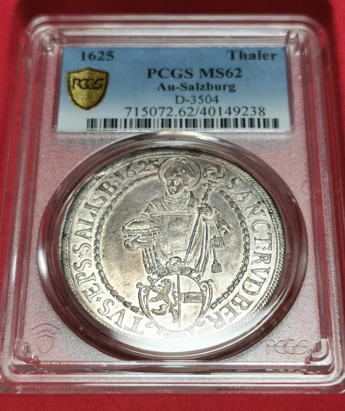 凡希社世界钱币微拍第二百十五期——德奥专场 1625萨尔茨堡帕里斯主教泰勒PCGS-MS62淡彩银光充沛！