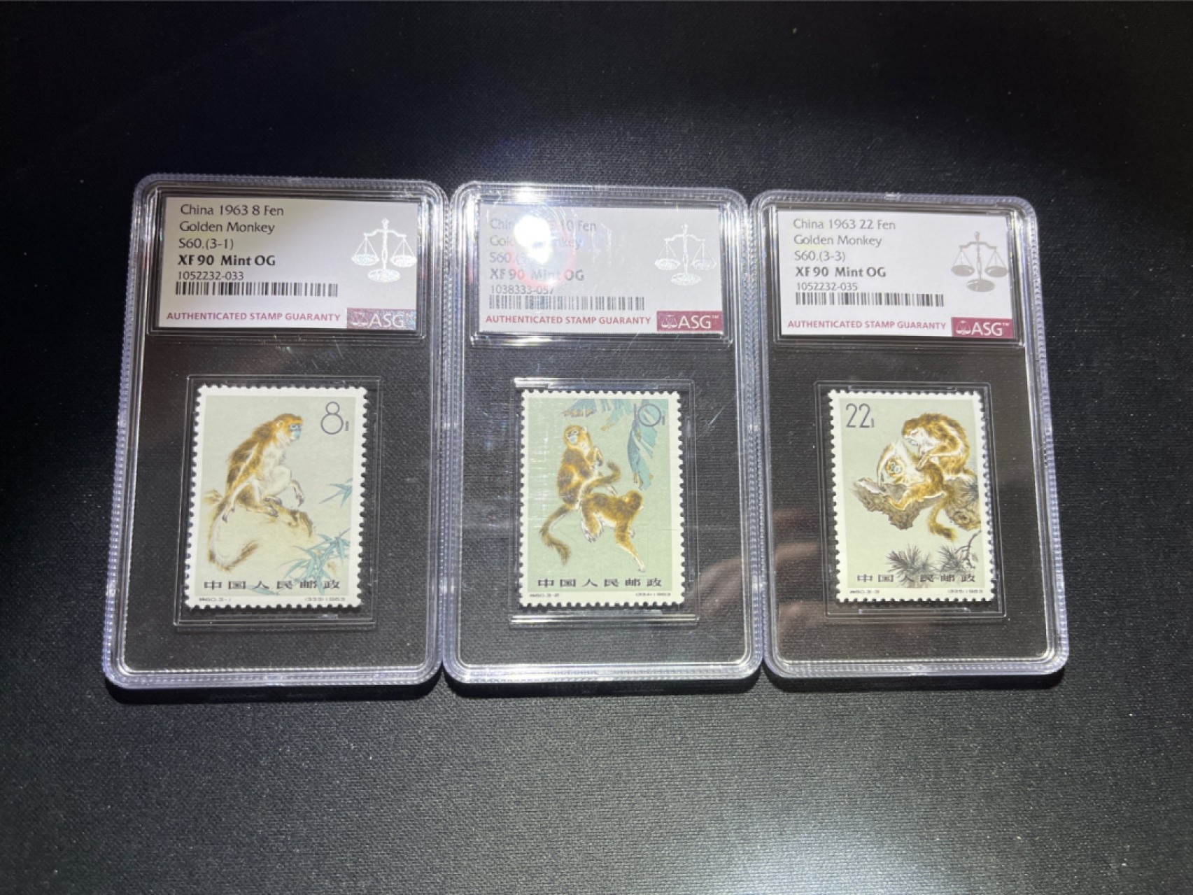 洪涛臻品 精选邮票限时拍卖第五十四期 特60金丝猴新全 ASG90同分一套OG，人气套票，背胶白润（（白胶稀缺）），爱不释手，最严格时期出分，90高分，喜欢不要错过。ASG评级处于初级阶段，未来市场潜力巨大，注意提前囤精品货