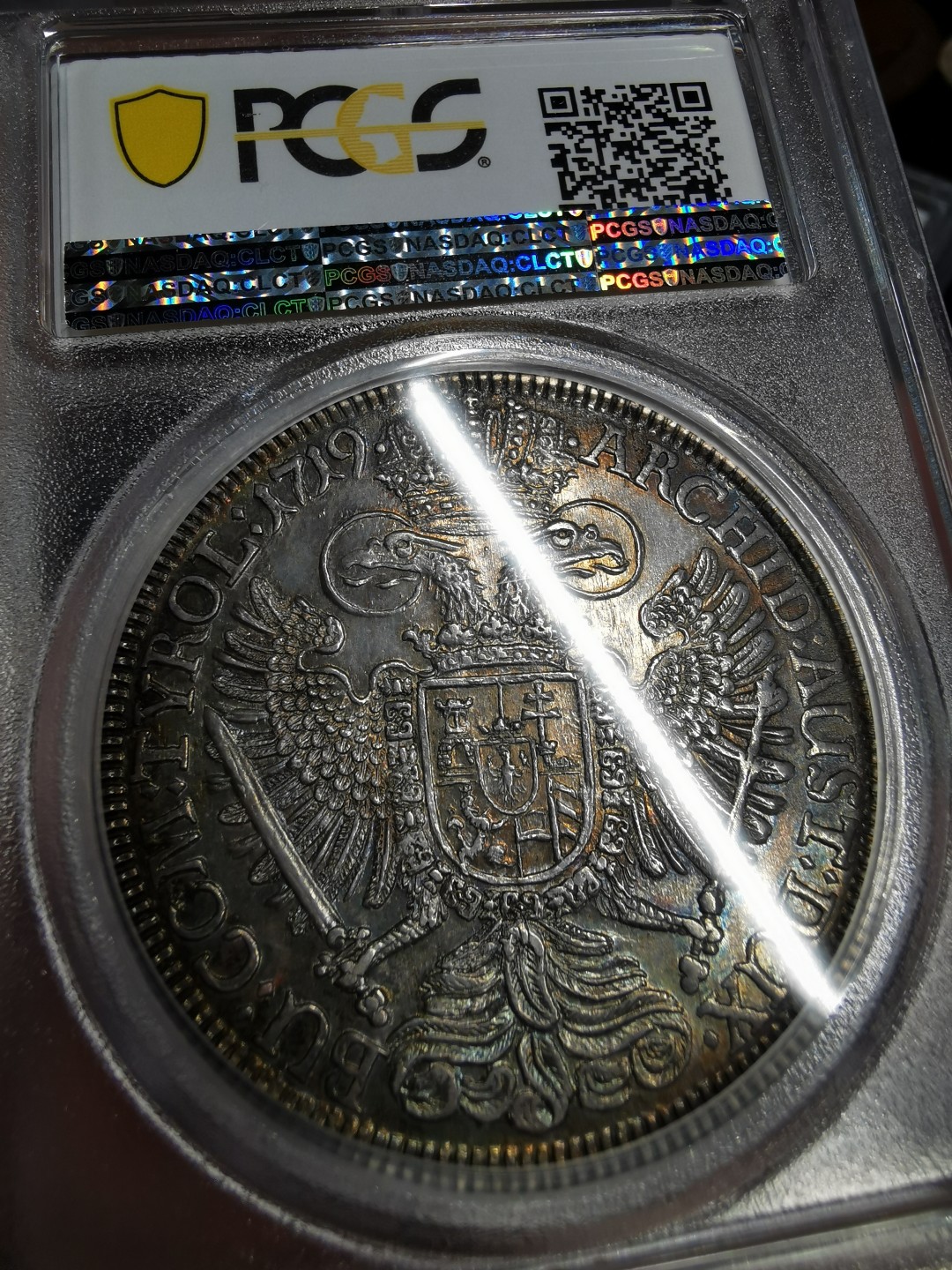 凡希社世界钱币微拍第二百十五期——德奥专场 荐！1719神罗总庭查理六世泰勒大银PCGS-MS62细节锐利！