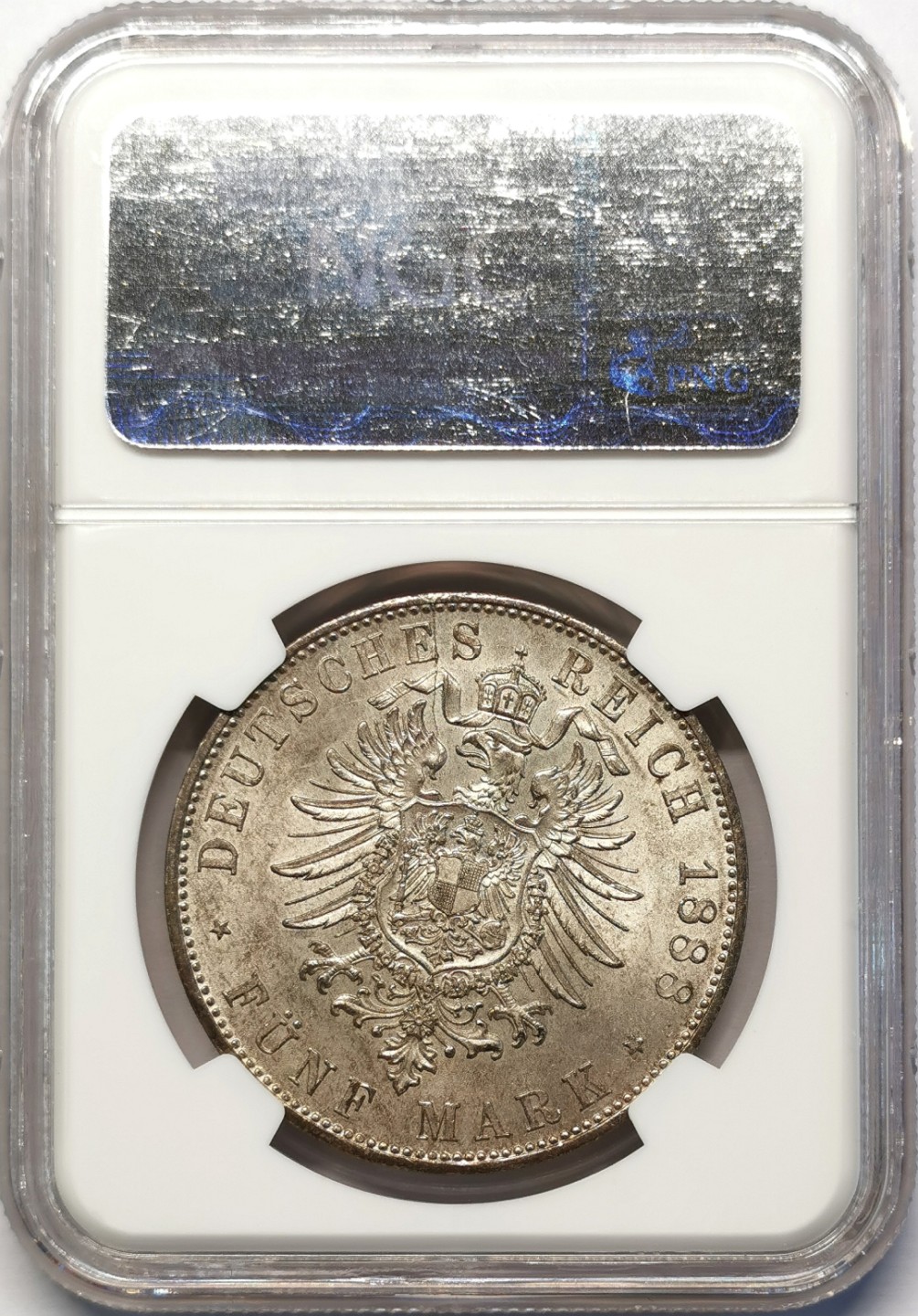 凡希社世界钱币微拍第二百十五期——德奥专场 荐！1888巴伐利亚奥托5马克短翅鹰NGC-MS63稀有品种！
