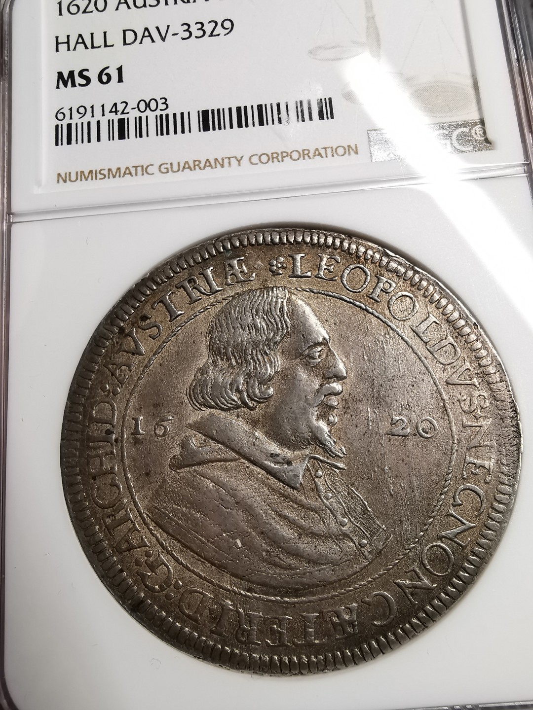凡希社世界钱币微拍第二百十五期——德奥专场 1620奥地利大公利奥波德泰勒大银NGC-MS61深色包浆收藏级！