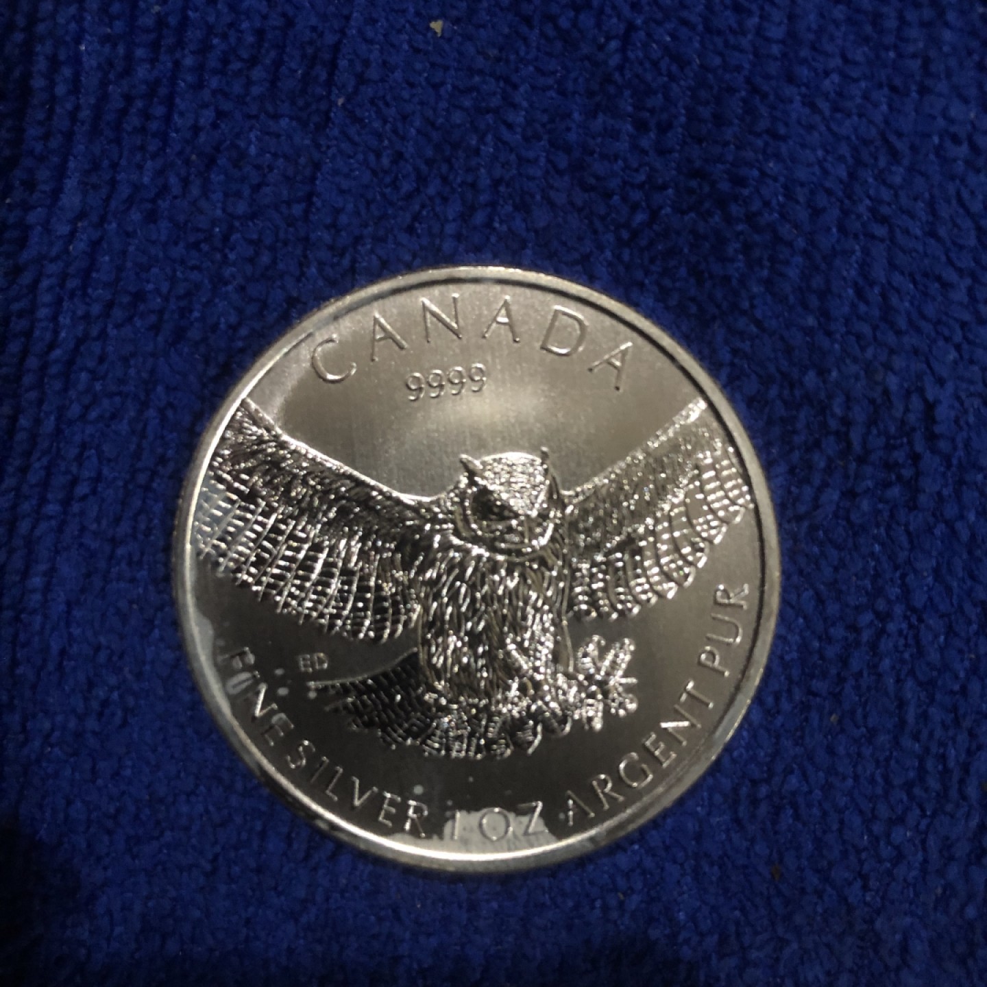 【保诚微拍】第36期  古今中外币章（部分评级）14号晚上七点半自动开拍！！！ 【投资银币】加拿大 2015年 猛禽-猫头鹰 1盎司 银币（31.1克 0.9999银）