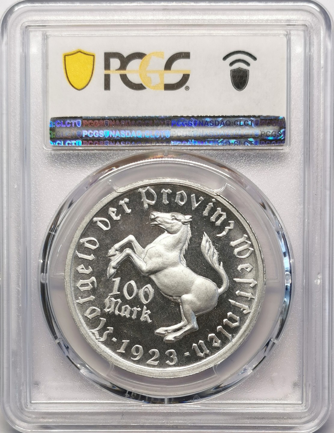 凡希社世界钱币微拍第二百十五期——德奥专场 1923威斯特伐利亚马币女像100马克PCGS-MS66