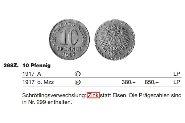 凡希社世界钱币微拍第二百十五期——德奥专场 荐！1917德国圆珠版10芬尼锌币NGC-AU55稀有品种入盒仅此一枚！