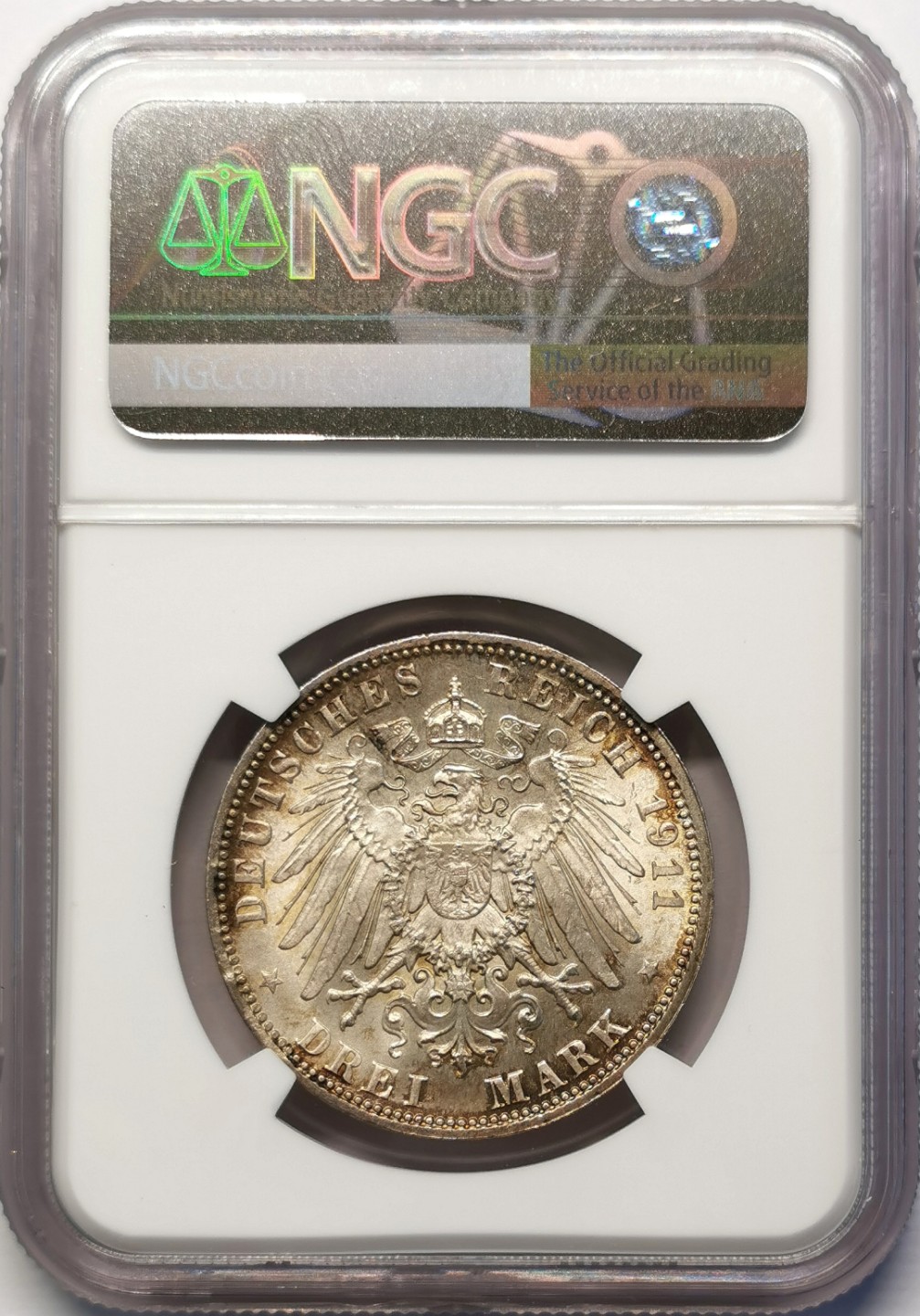 凡希社世界钱币微拍第二百十五期——德奥专场 1911巴伐利亚3马克NGC-MS65