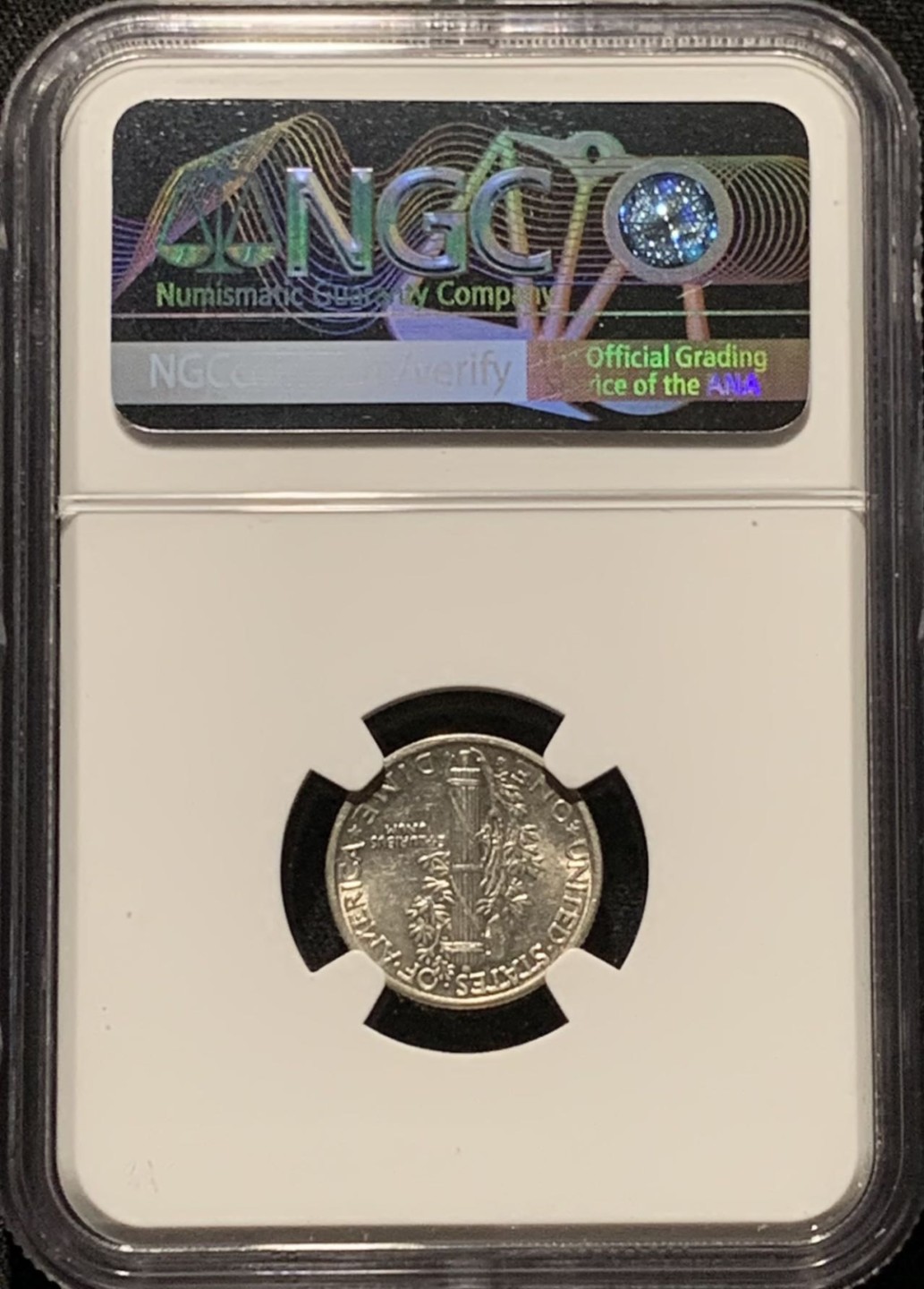 紫瑗钱币——第216期拍卖 美国 1941年 S版 墨丘比利 小飞侠 10美分 银币 NGC AU58