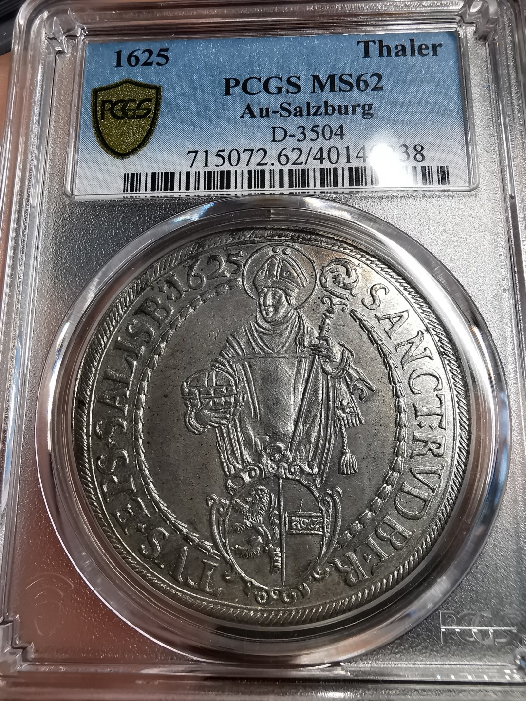 凡希社世界钱币微拍第二百十五期——德奥专场 1625萨尔茨堡帕里斯主教泰勒PCGS-MS62淡彩银光充沛！