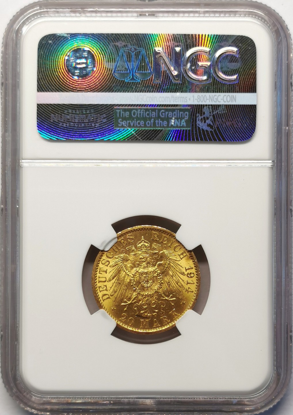凡希社世界钱币微拍第二百十五期——德奥专场 1914普鲁士军装20马克金币NGC-MS64