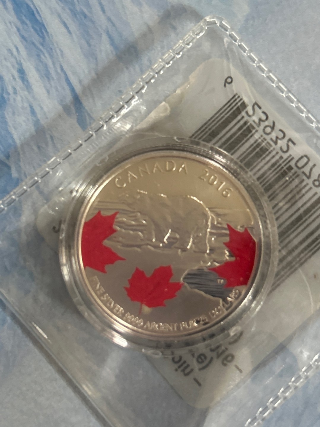 收藏联盟Quantum Auction 第201期拍卖 硬币场 2016年加拿大 北极熊 彩色银币 9999高纯度