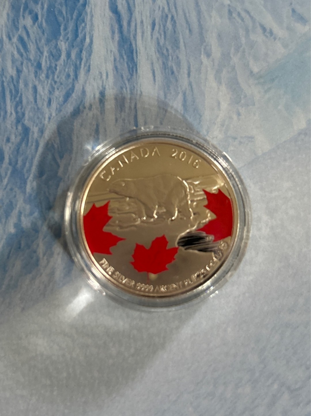 收藏联盟Quantum Auction 第201期拍卖 硬币场 2016年加拿大 北极熊 彩色银币 9999高纯度