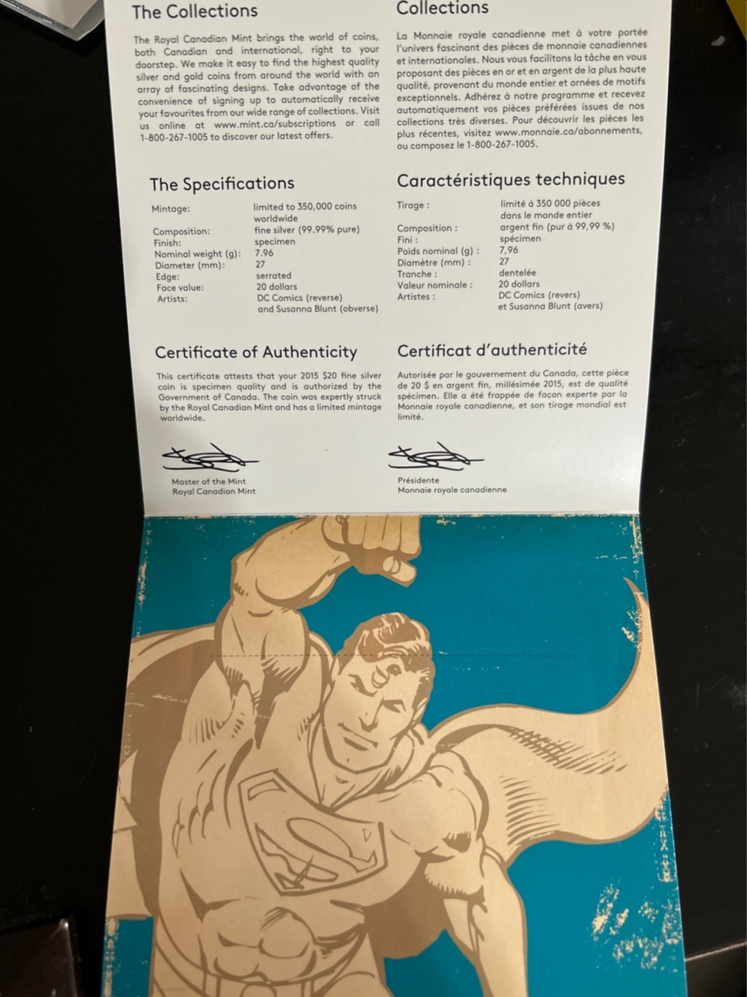 收藏联盟Quantum Auction 第201期拍卖 硬币场 2015年加拿大 超人彩色银币 9999高纯度