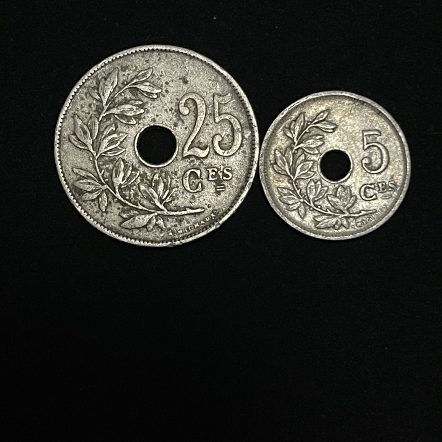 外国硬币0元起拍（6） 比利时25分5分硬币