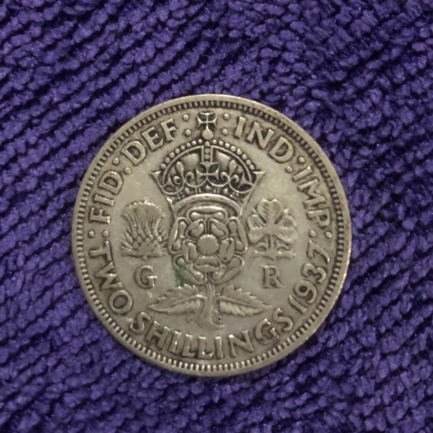 【保诚微拍】第36期  古今中外币章（部分评级）14号晚上七点半自动开拍！！！ 英国 乔治六世 1937年 弗洛林（2先令）银币 （11.2克，0.5银）流通好品！！！