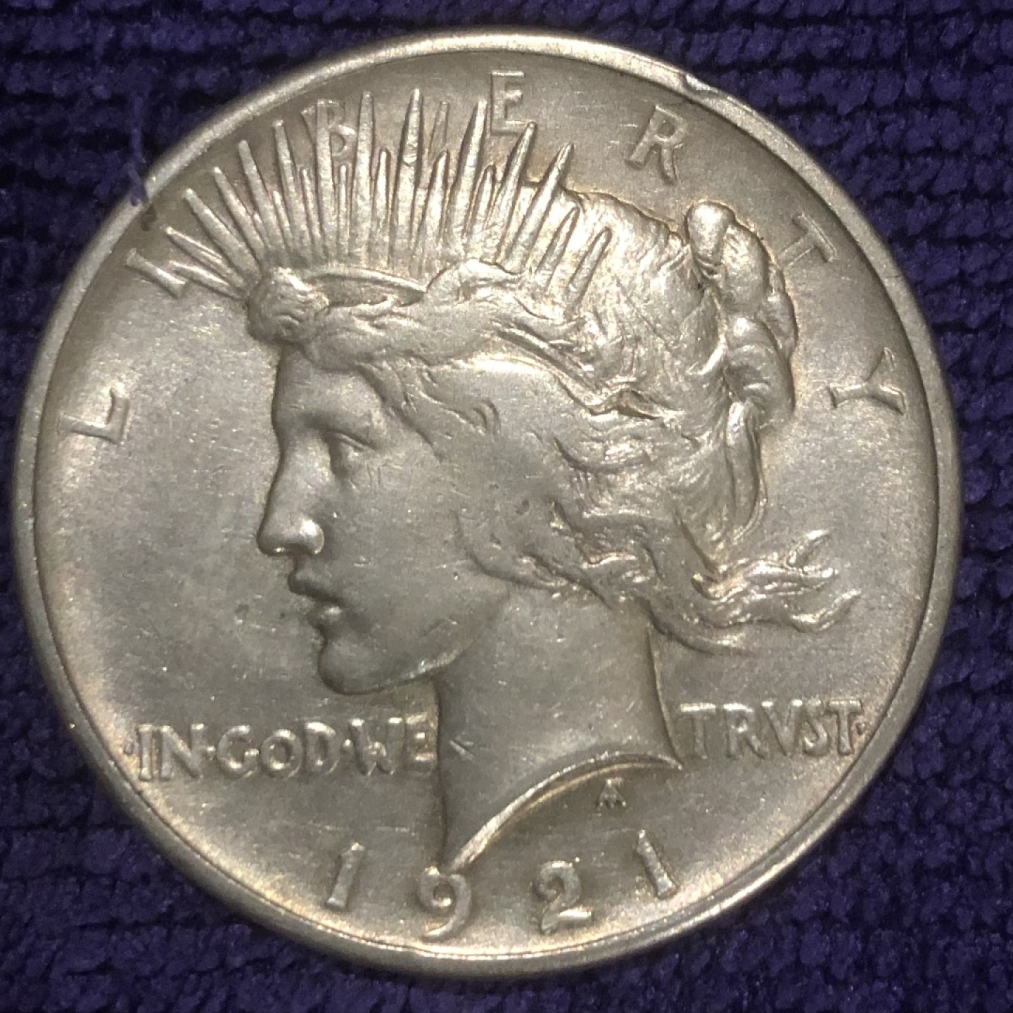 【保诚微拍】第36期  古今中外币章（部分评级）14号晚上七点半自动开拍！！！ 美国 1921年 和平 1美元 克朗型大银币(26.8克，900银) 第一枚 和平，发行量很少！！1