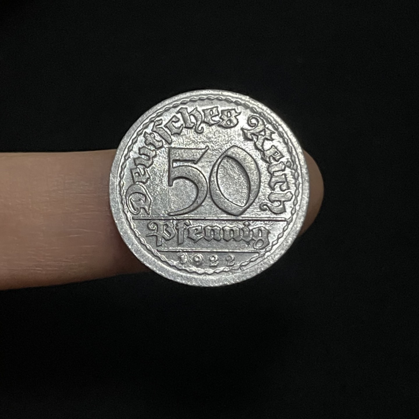 外国硬币0元起拍（6） 德国魏玛 50芬尼1922年铝币