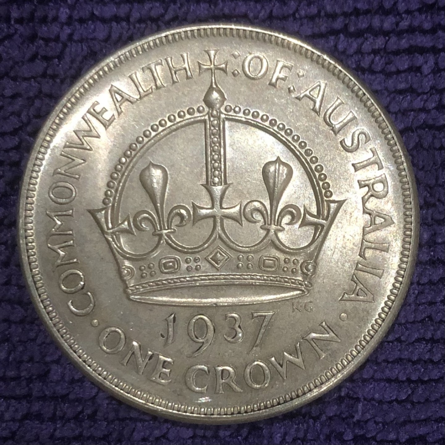 【保诚微拍】第36期  古今中外币章（部分评级）14号晚上七点半自动开拍！！！ 英国 乔治六世 1937年 登基纪念 1克朗 银币（28克 0.925银）UNC 未流通品！！原光！！！