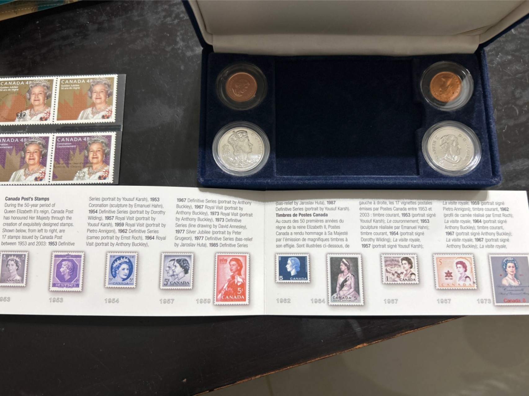 收藏联盟Quantum Auction 第201期拍卖 硬币场 2003年女王金婚 精制硬币和邮票套装 精美礼盒装祯