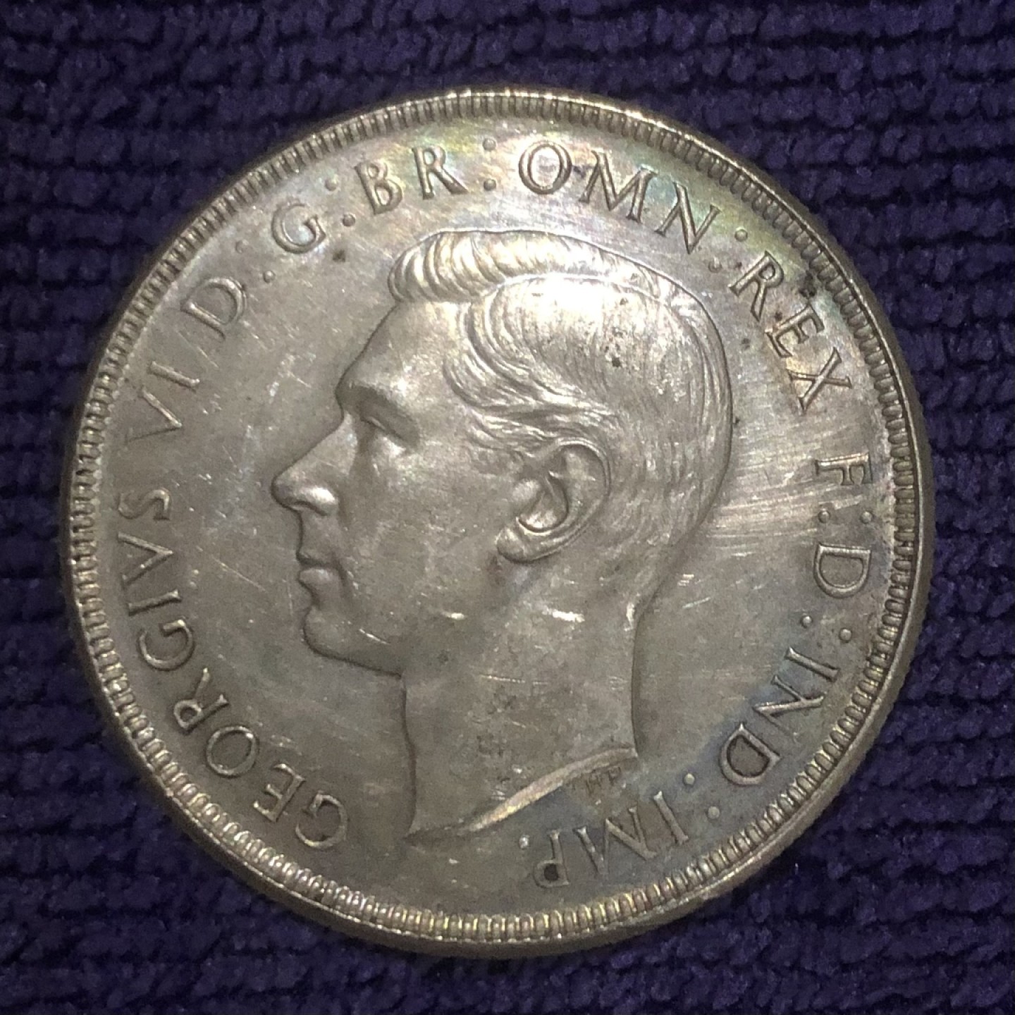 【保诚微拍】第36期  古今中外币章（部分评级）14号晚上七点半自动开拍！！！ 英国 乔治六世 1937年 登基纪念 1克朗 银币（28克 0.925银）UNC 未流通品！！原光！！！