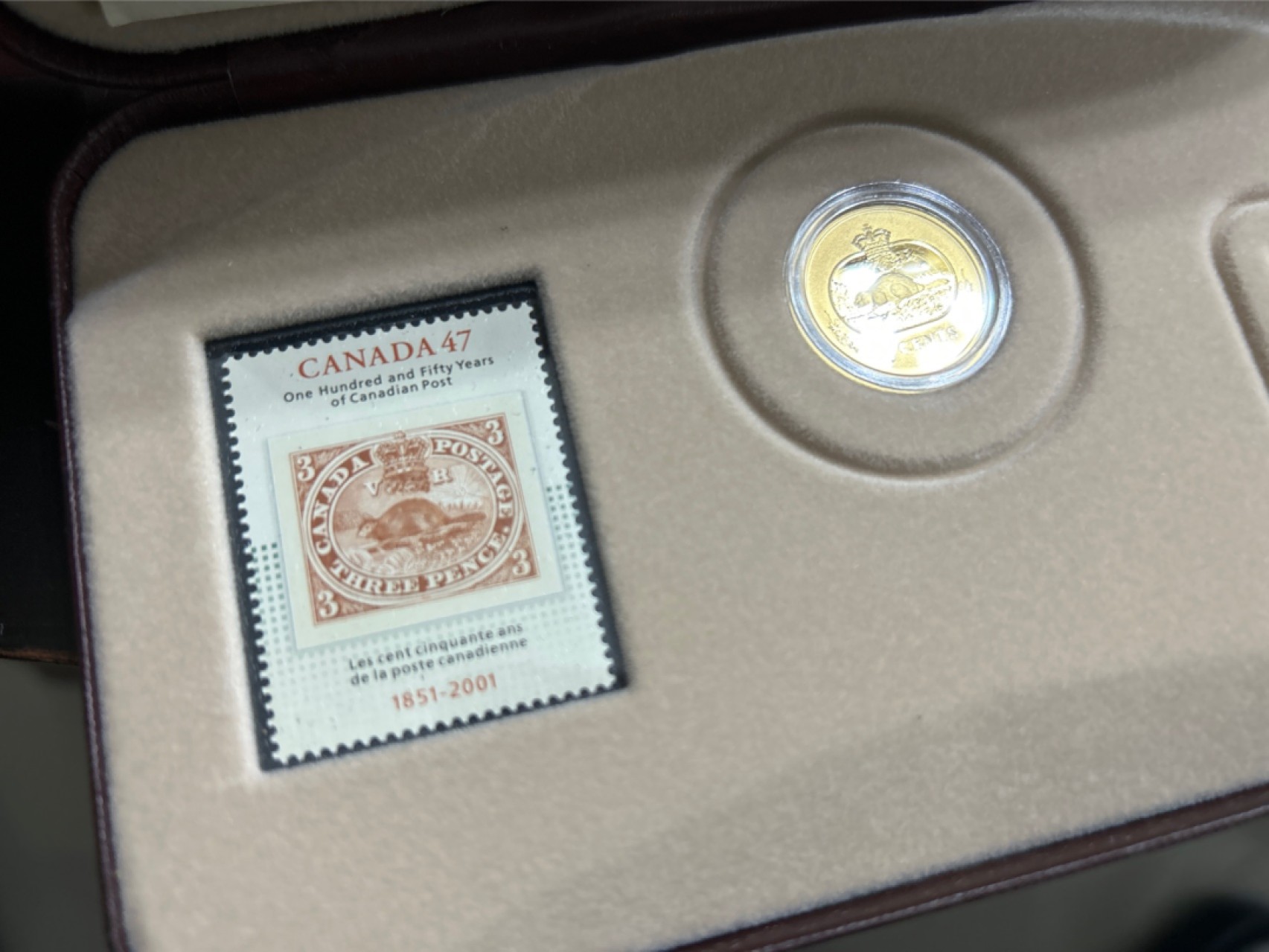 收藏联盟Quantum Auction 第201期拍卖 硬币场 加拿大邮票发行150周年 纪念邮票和镀金银币礼盒装祯