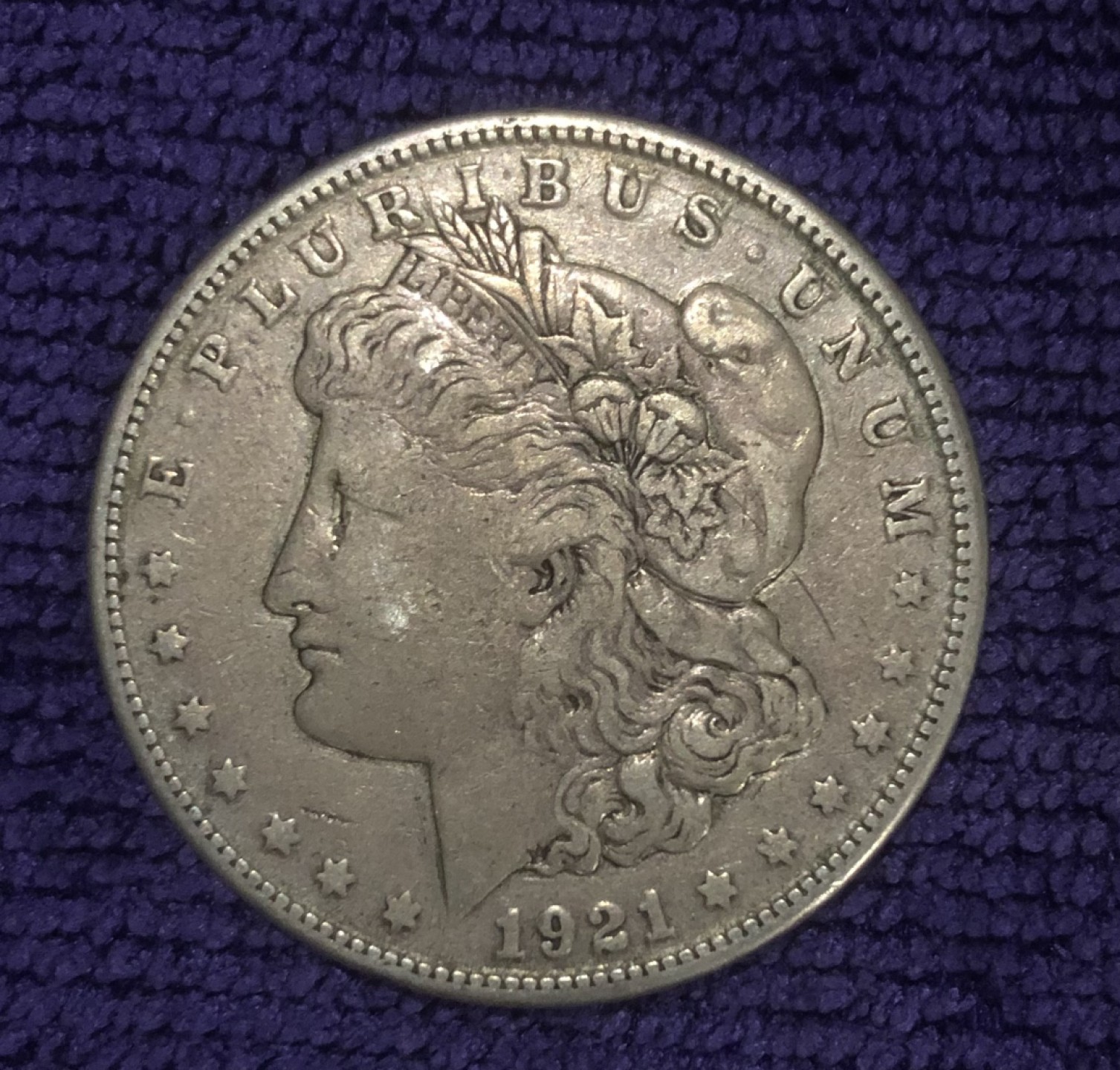 【保诚微拍】第36期  古今中外币章（部分评级）14号晚上七点半自动开拍！！！ 美国 1921年 摩根 1美元 克朗型大银币(26.8克，900银) 最后的摩根