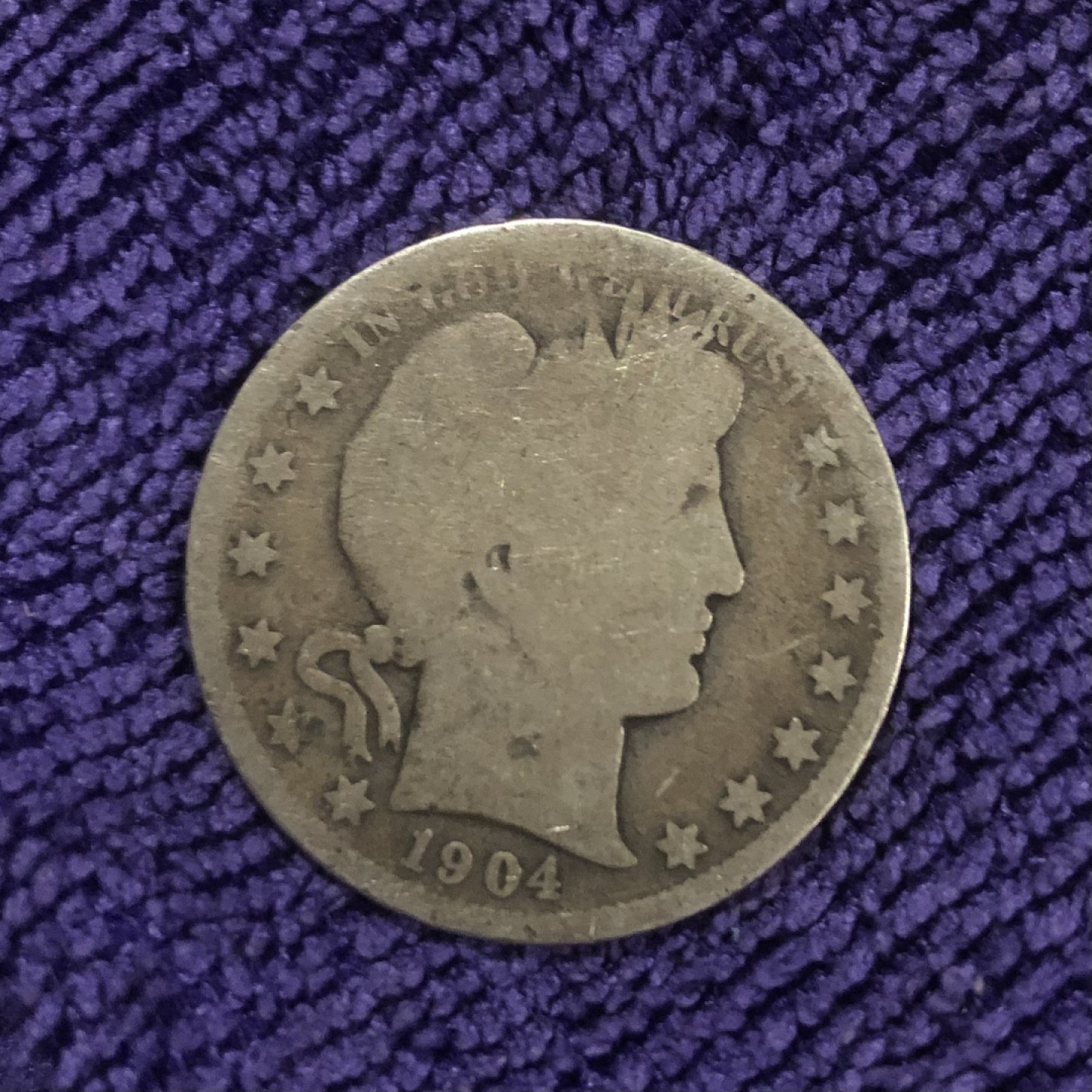 【保诚微拍】第36期  古今中外币章（部分评级）14号晚上七点半自动开拍！！！ 美国 1904年O版 巴伯尔 半美元 银币（13克 0.9银）