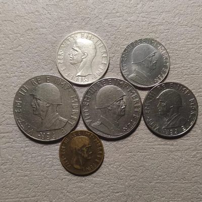 0起1加-纯粹捡漏拍-127场散币场 - 意占阿尔巴尼亚1939-1941年6枚套币一组-含5列克银币