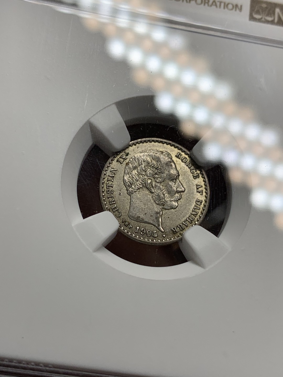 《竞宝斋》第106场-周日，周一 2场连拍（全场包邮） NGC AU55 丹麦 1905年 10欧尔银币 北欧早期少见品种