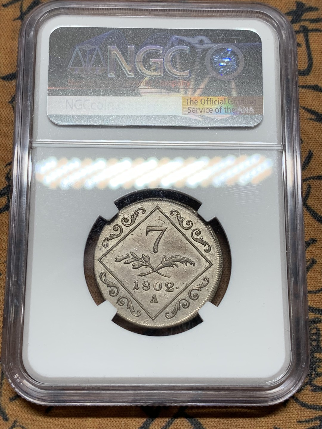 《竞宝斋》第106场-周日，周一 2场连拍（全场包邮） NGC-AU details 1802年神圣罗马帝国弗朗茨二世7克鲁泽银币，个人觉得错杀