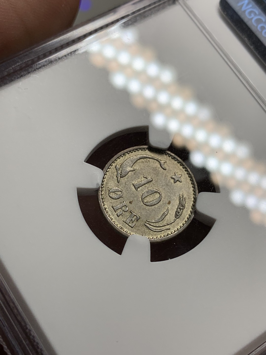 《竞宝斋》第106场-周日，周一 2场连拍（全场包邮） NGC AU55 丹麦 1905年 10欧尔银币 北欧早期少见品种