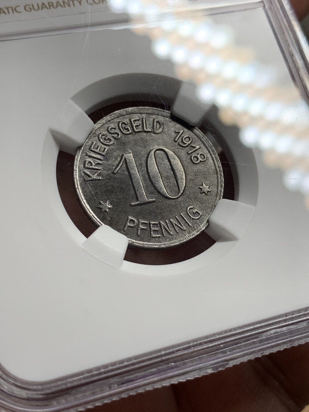 《竞宝斋》第106场-周日，周一 2场连拍（全场包邮） NGC UNC 德国 德紧 1918 劳班芬克 10芬妮