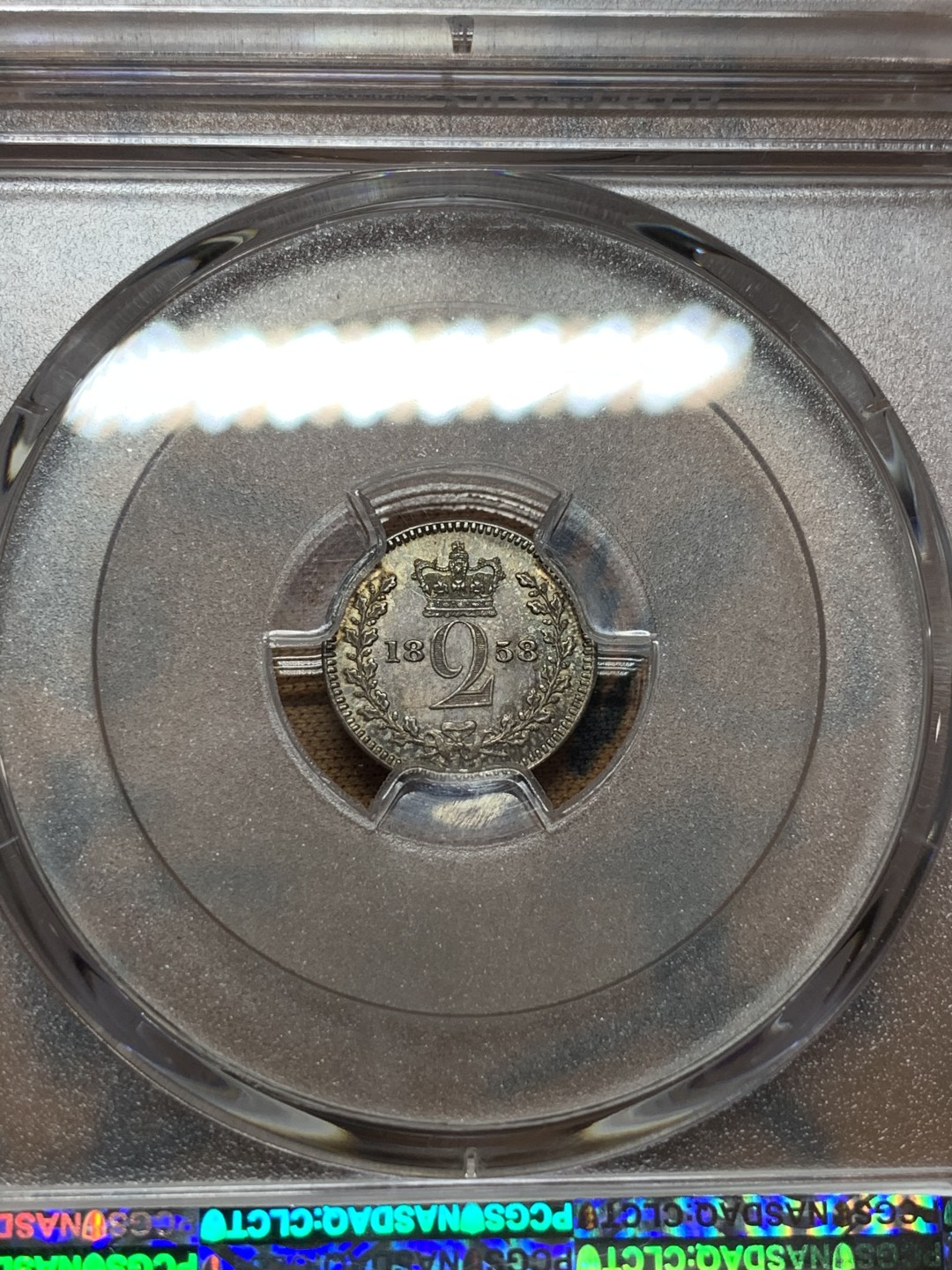《竞宝斋》第106场-周日，周一 2场连拍（全场包邮） PCGS PL64-65 英国 1858年 维多利亚濯足币，PL首见，全是冠亚军分。早期濯足币存世稀少，非后期可比