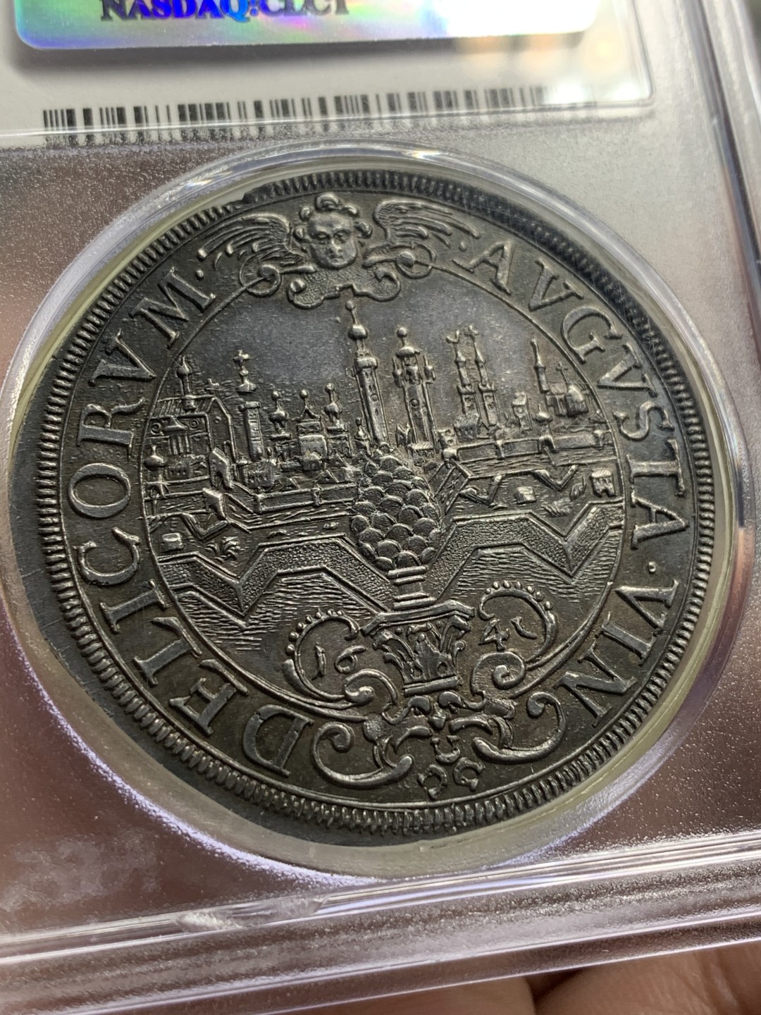 《竞宝斋》第106场-周日，周一 2场连拍（全场包邮） 推荐！PCGS MS64 神圣罗马帝国 1641 奥格斯堡大泰勒，双面包浆均匀 近乎完美的状态 将近400年的岁月 类似的包浆币21年拍了5760美元