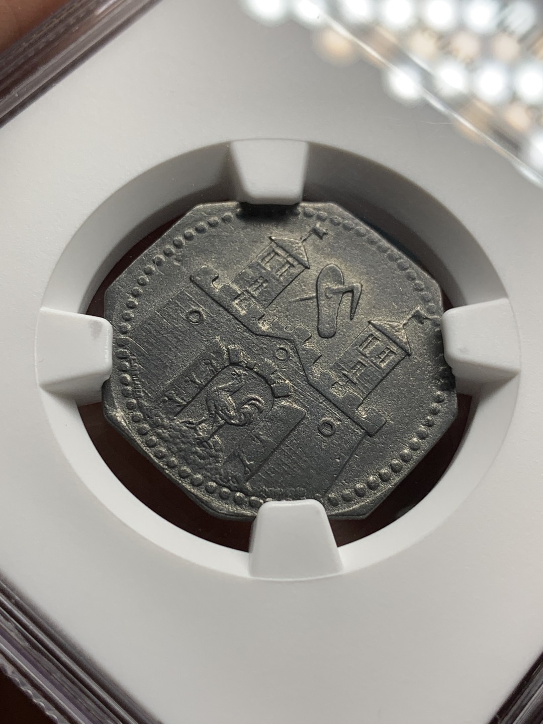 《竞宝斋》第106场-周日，周一 2场连拍（全场包邮） NGC MS62 德国 德紧 1917年 苏尔50芬妮 锌币