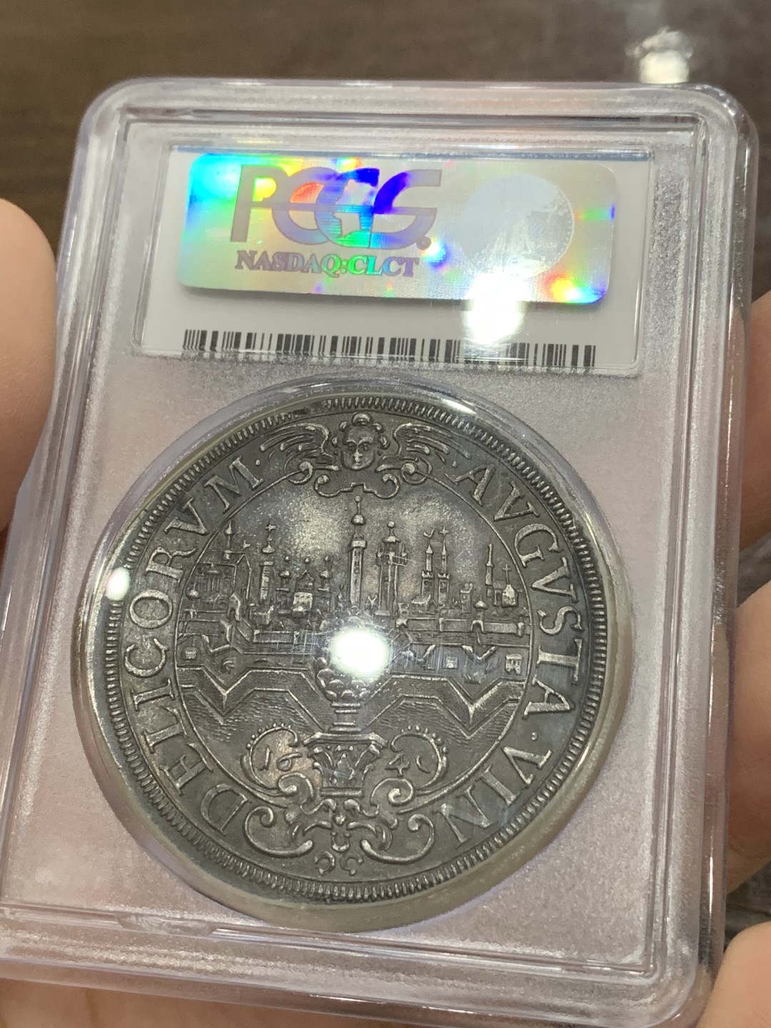 《竞宝斋》第106场-周日，周一 2场连拍（全场包邮） 推荐！PCGS MS64 神圣罗马帝国 1641 奥格斯堡大泰勒，双面包浆均匀 近乎完美的状态 将近400年的岁月 类似的包浆币21年拍了5760美元