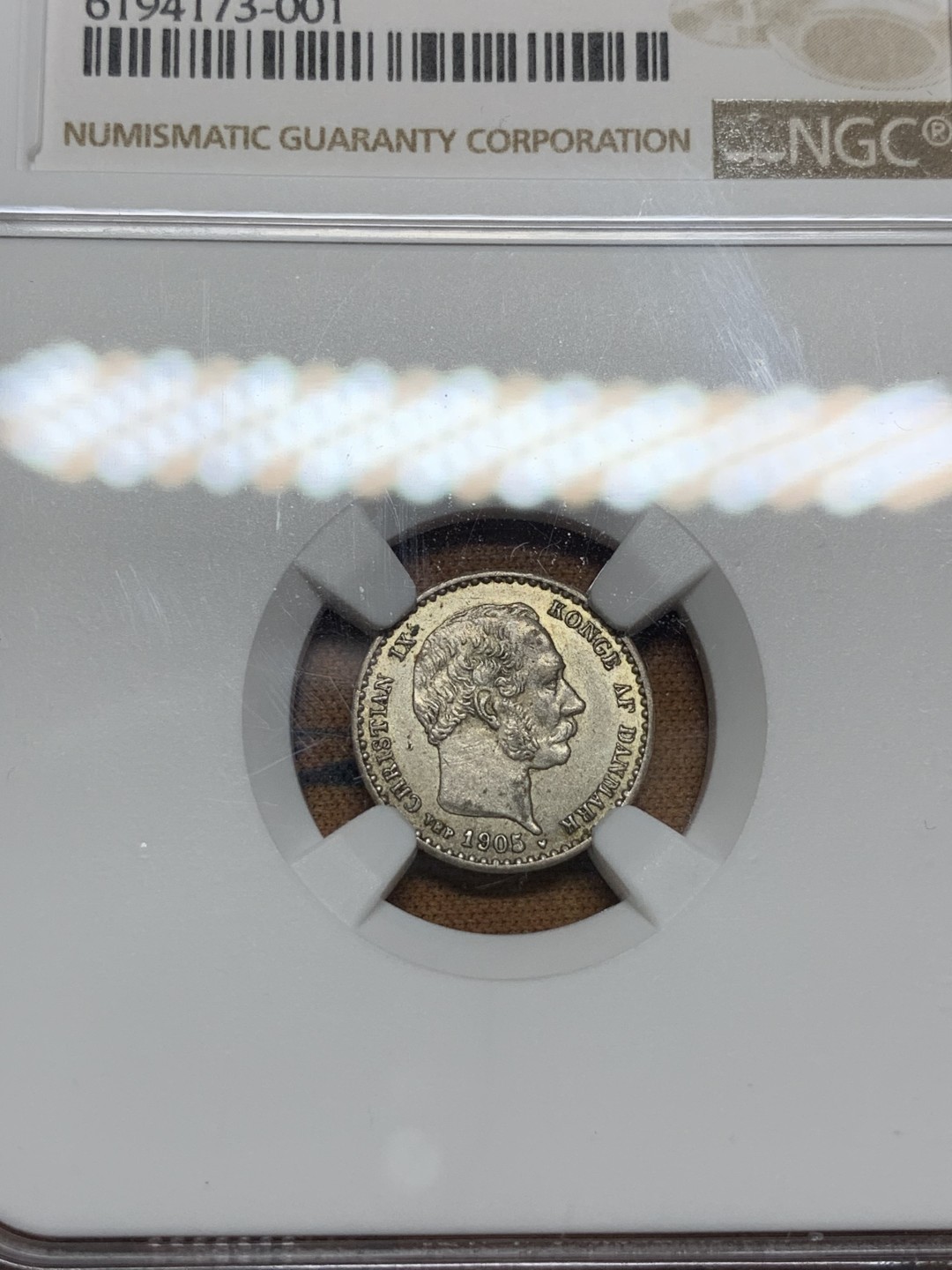 《竞宝斋》第106场-周日，周一 2场连拍（全场包邮） NGC AU55 丹麦 1905年 10欧尔银币 北欧早期少见品种