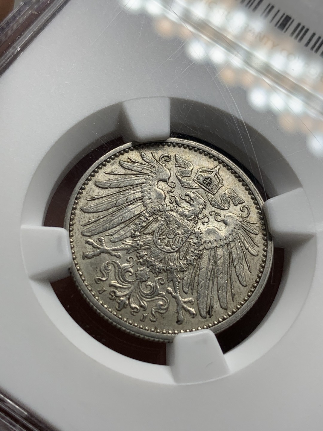 《竞宝斋》第106场-周日，周一 2场连拍（全场包邮） NGC-MS61 德国1913J 马克银币 黄油光 1马克中的小特年 2010年HA有一枚62拍了74刀  63分书价400刀