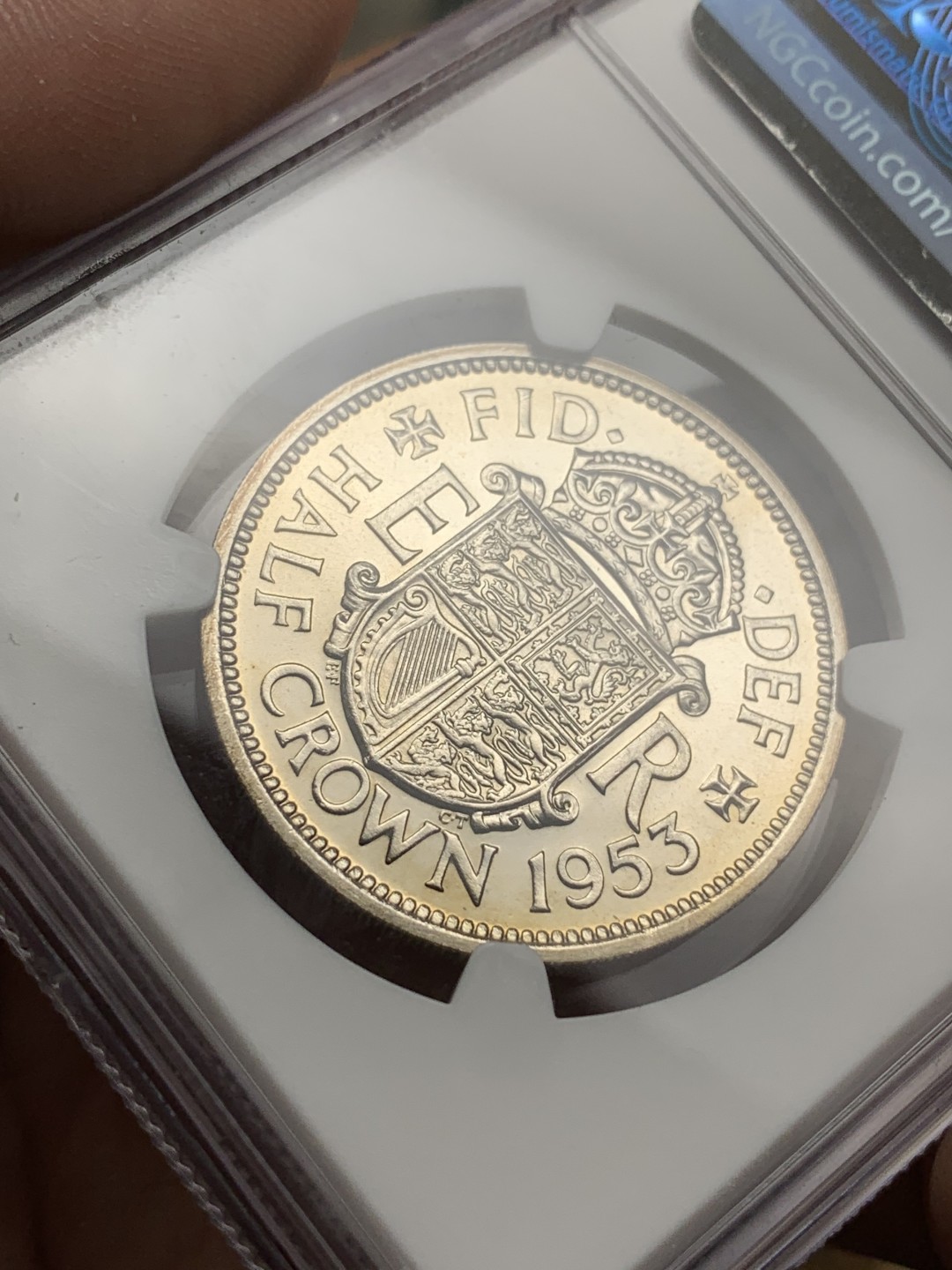 《竞宝斋》第106场-周日，周一 2场连拍（全场包邮） NGC PF64 1953年 伊丽莎白 登基首年 精制半克朗