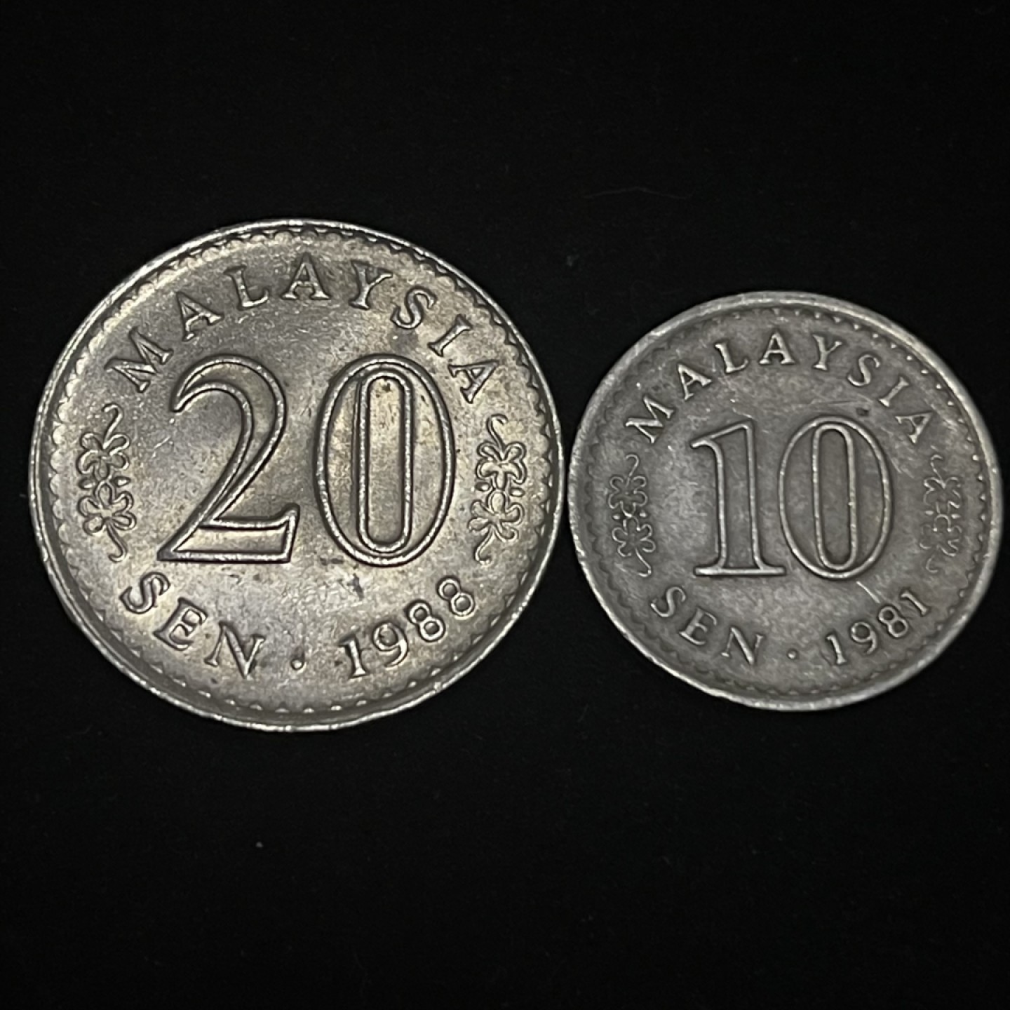 外国硬币0元起拍（7） 马来西亚10，20分