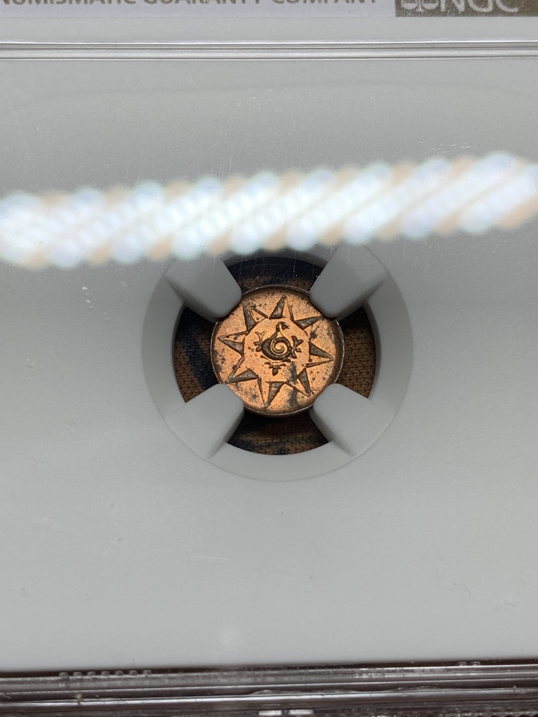 《竞宝斋》第106场-周日，周一 2场连拍（全场包邮） NGC MS63RB 印度特拉凡哥尔邦1901-10年1卡什铜币