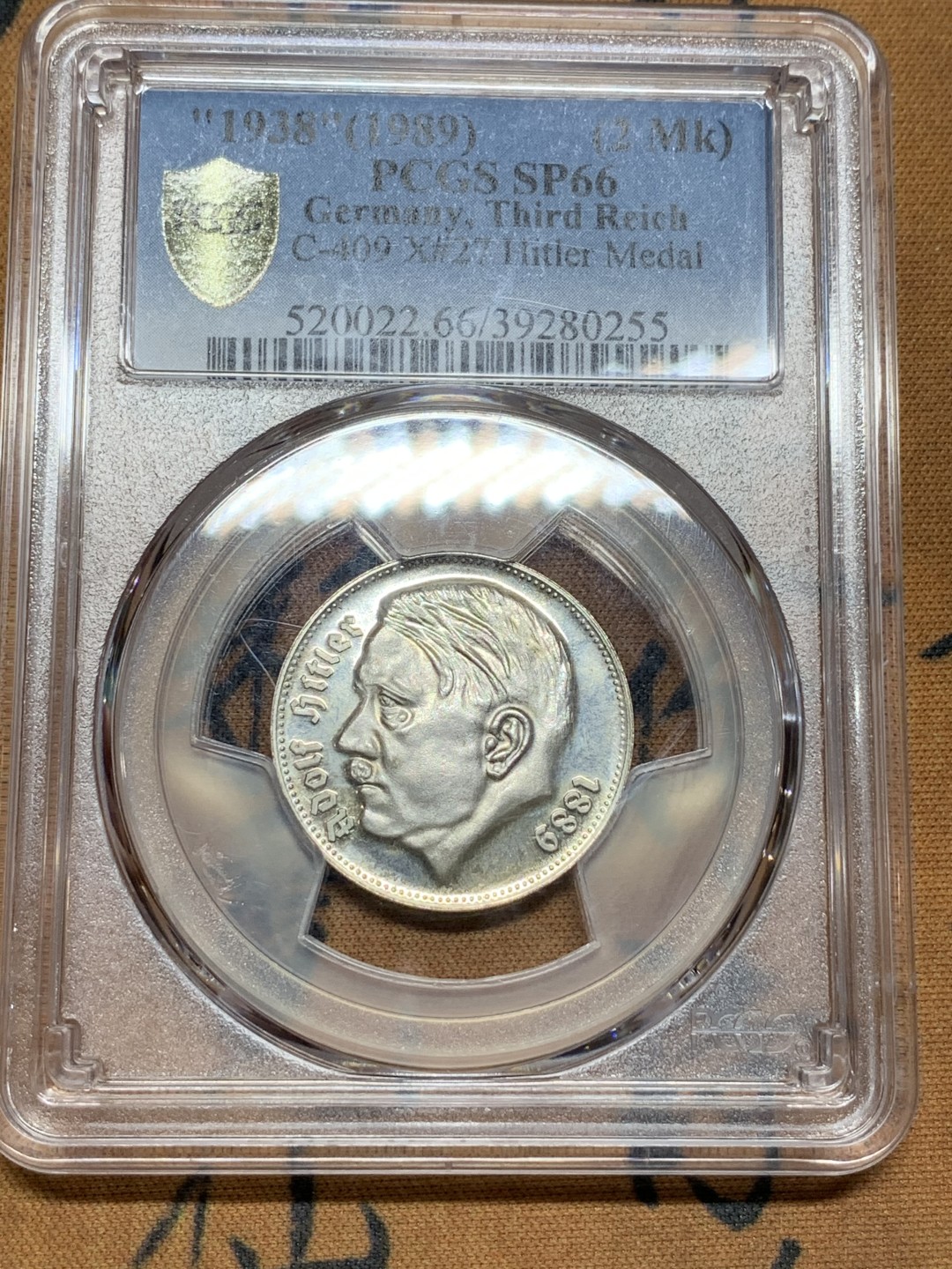 《竞宝斋》第106场-周日，周一 2场连拍（全场包邮） PCGS-SP66 小胡子头像2马克，美术生经典品种，无需多言，高点具在，要啥有啥