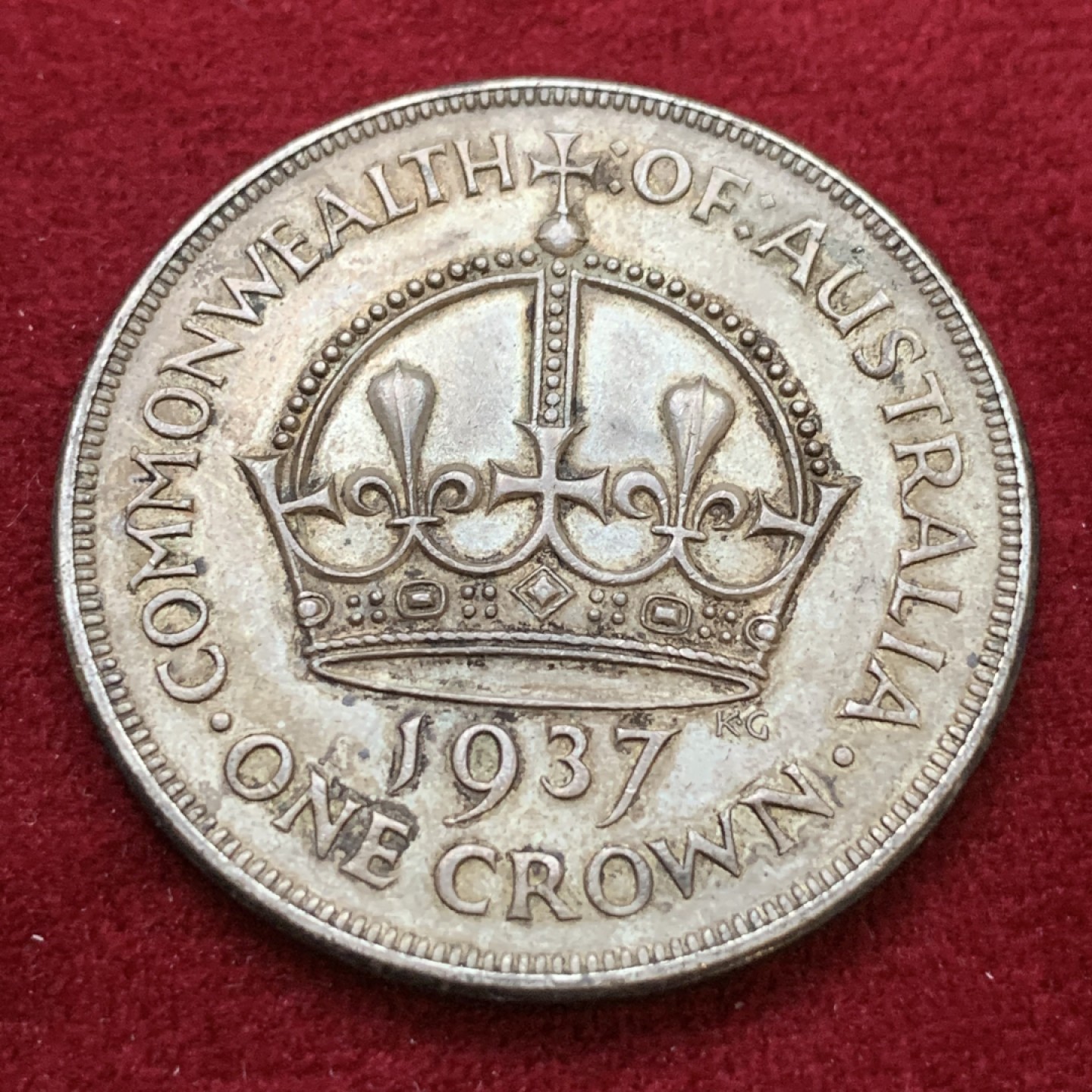 《竞宝斋》第106场-周日，周一 2场连拍（全场包邮） 澳大利亚1937年1克朗大银币，澳大利亚唯一版本大克朗，只发行了两个年份