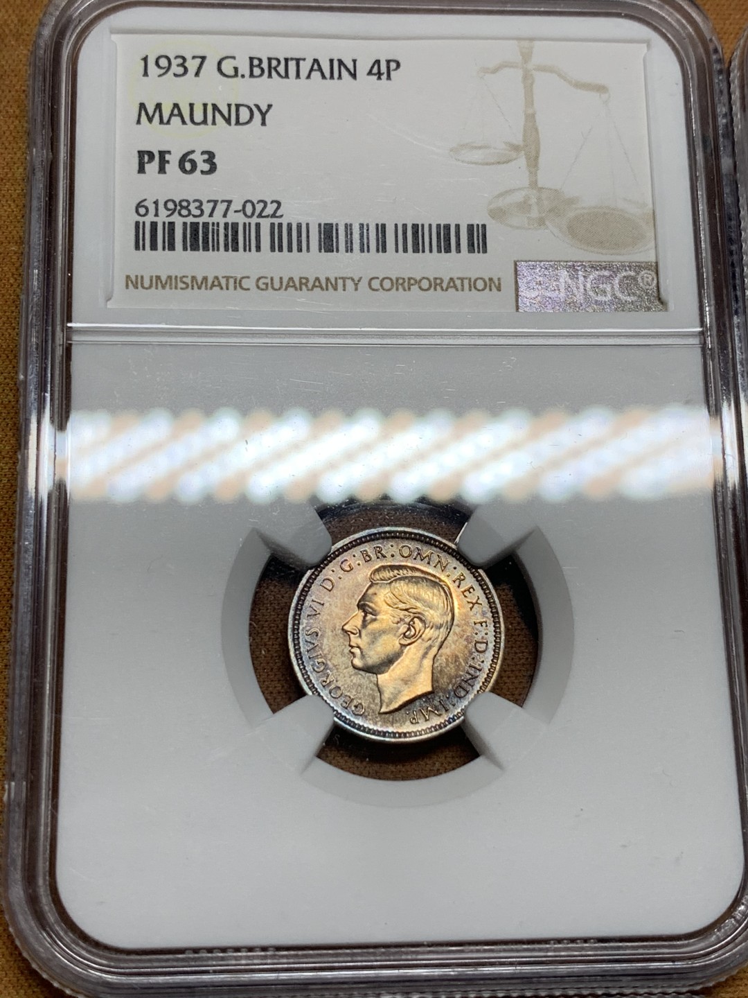 《竞宝斋》第106场-周日，周一 2场连拍（全场包邮） NGC PF63-64 1937年 英国 乔治六世 首年 原味五彩濯足银币 一套