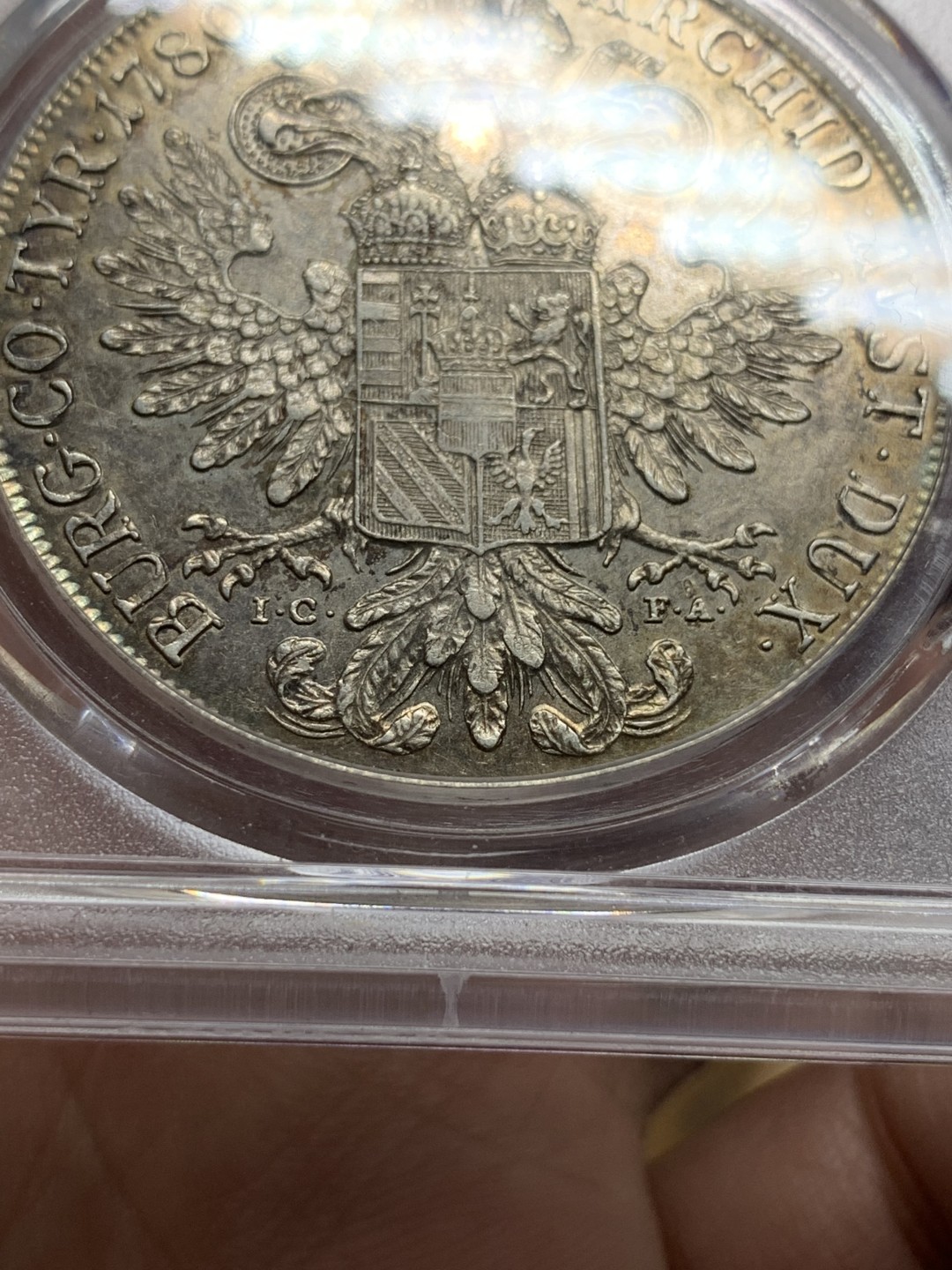 《竞宝斋》第106场-周日，周一 2场连拍（全场包邮） PCGS AU 1780大奶妈泰勒，维也纳IC-FA原铸，达文波特编号Dav-1117，味道一流