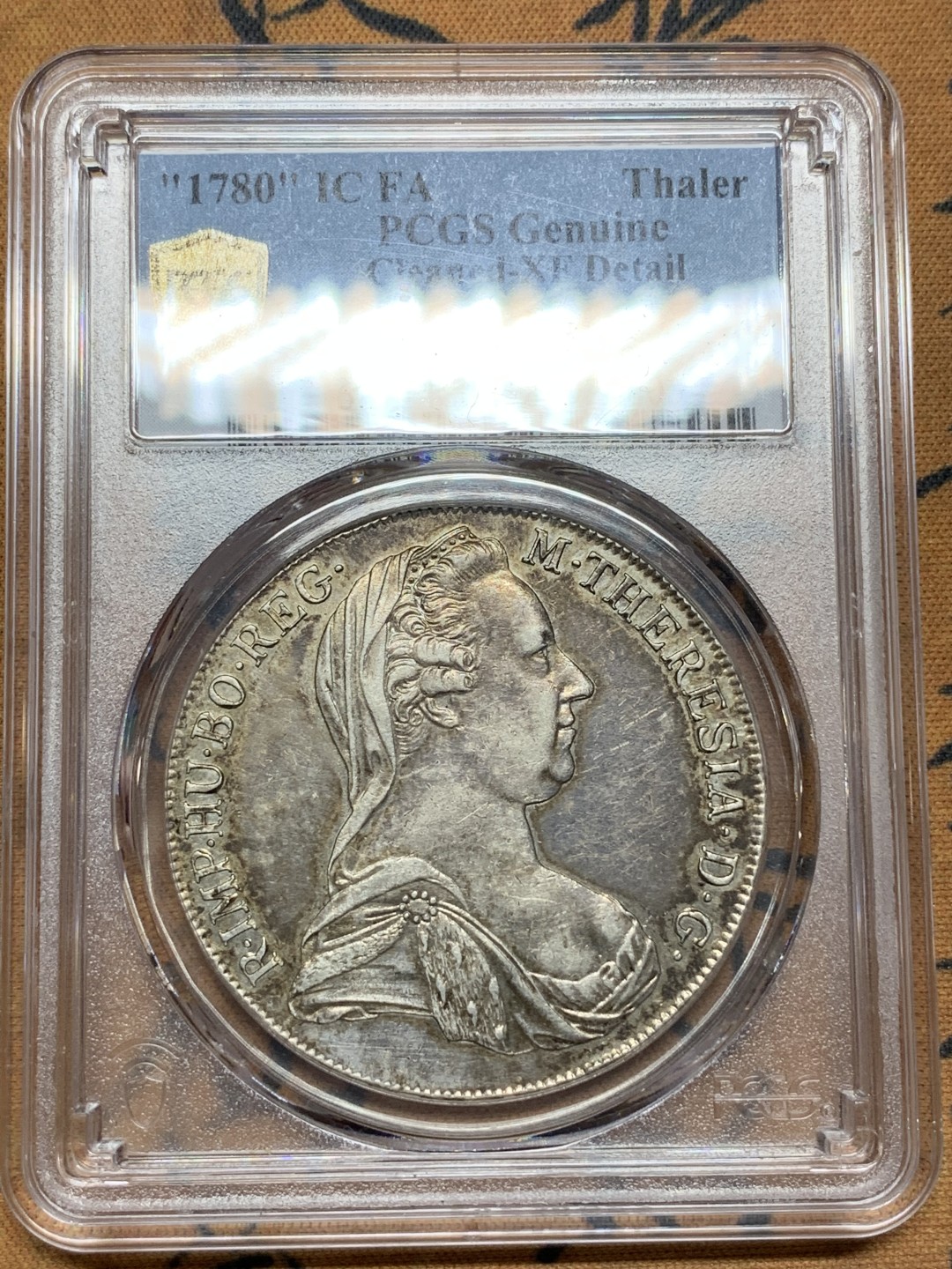 《竞宝斋》第106场-周日，周一 2场连拍（全场包邮） PCGS AU 1780大奶妈泰勒，维也纳IC-FA原铸，达文波特编号Dav-1117，味道一流